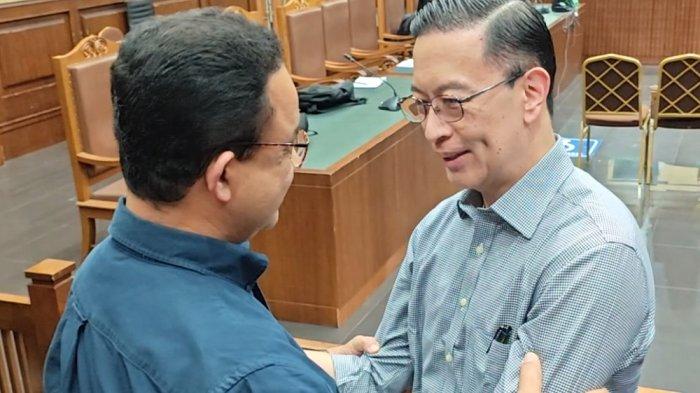SIDANG TOM LEMBONG - Mantan Gubernur DKI Jakarta Anies Baswedan menyaksikan sidang perkara dugaan korupsi impor gula terdakwa Eks Mendag Tom Lembong di PN Tipikor Jakarta, (24/6/2025). Adapun persidangan hari ini Tom Lembong hadirkan 3 orang saksi ke persidangan.