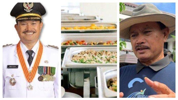 LARANG MENU PRASMANAN : Kolase Wali Kota Madiun, Maidi. Maidi viral karena buat aturan agar hajatan tidak lagi menyajikan makanan bagi tamu dengan model prasmanan. Model penyajian makanan secara prasmanan dianggap akan menghasilkan banyak sampah.