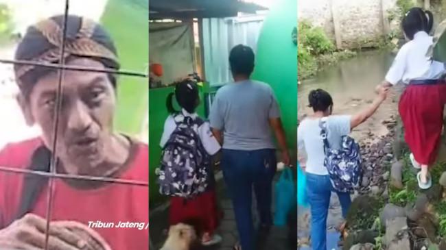 Murid SD Pergi Sekolah Lewat Sungai, Jalan Ditutup Tetangga: Nasib Orang Miskin Selalu Ditindas