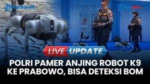 Momen Prabowo Saksikan Kebolehan Robot Anjing K9 Polri  di Hari Bhayangkara Ke-79