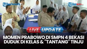 Pelajar SMPN 4 Bekasi Histeris Sambut Kedatangan Prabowo: Presiden Luncurkan Program Smartboard