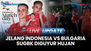Suasana Jelang Final Timnas Indonesia Vs Bulgaria: SUGBK Diguyur Hujan Disertai Angin Kencang