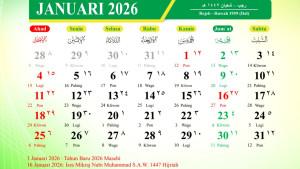 Daftar Lengkap Tanggal Merah Libur Nasional dan Cuti Bersama Tahun 2026: Total Ada 25 Hari Libur