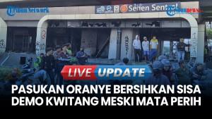 Sisa Gas Air Mata Masih Terasa, Pasukan Oranye Bersihkan Sisa Demo di Kwitang