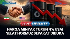 Harga Minyak Turun 4 Persen Usai AS-Iran Sepakat Buka Selat Hormuz