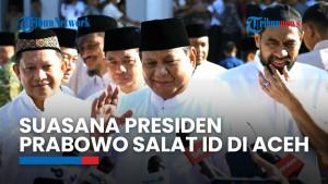 Saat Presiden Prabowo Salat Idulfitri di Kawasan Huntara Aceh Tamiang