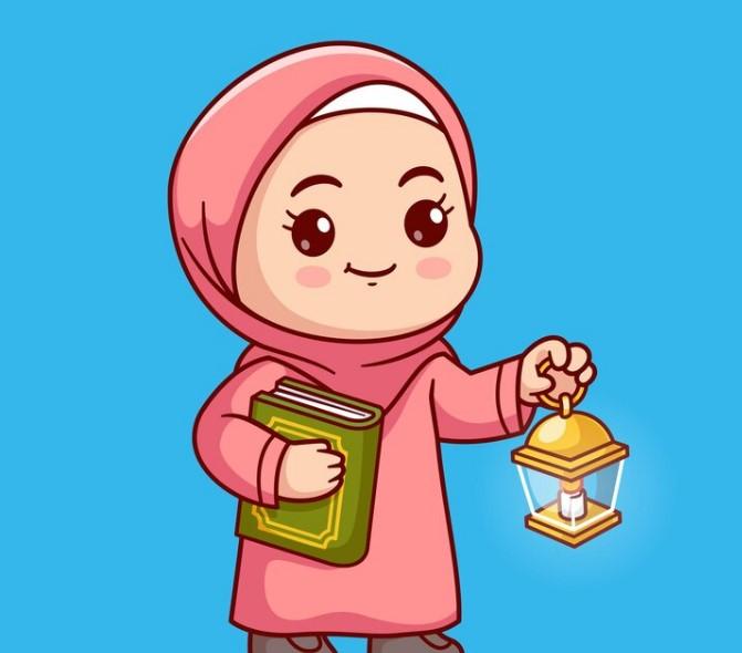 ILUSTRASI - Ilustrasi anak memakai jilbab pada soal UTS Pendidikan Pancasila atau PKN kelas 2 semester 2 yang diambil dari freepik.com, Senin (3/3/2025).