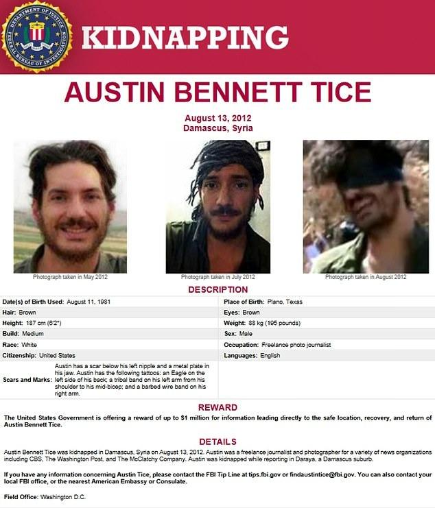 Informasi mengenai hilangnya Austin Tice