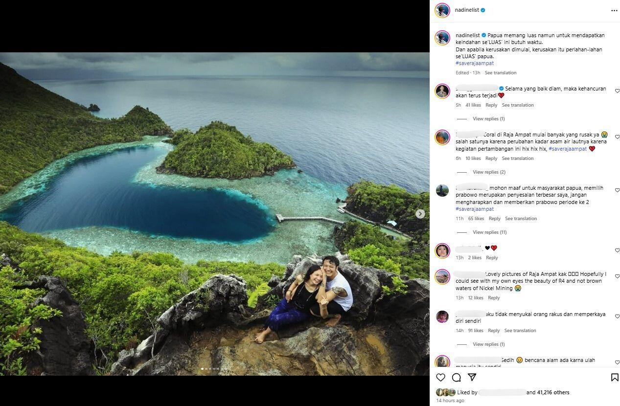 Nadine Candrawinata suarakan saverajaampat