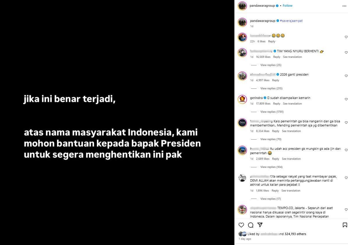 Pandawara Group menyuarakan gerakan saverajaampat