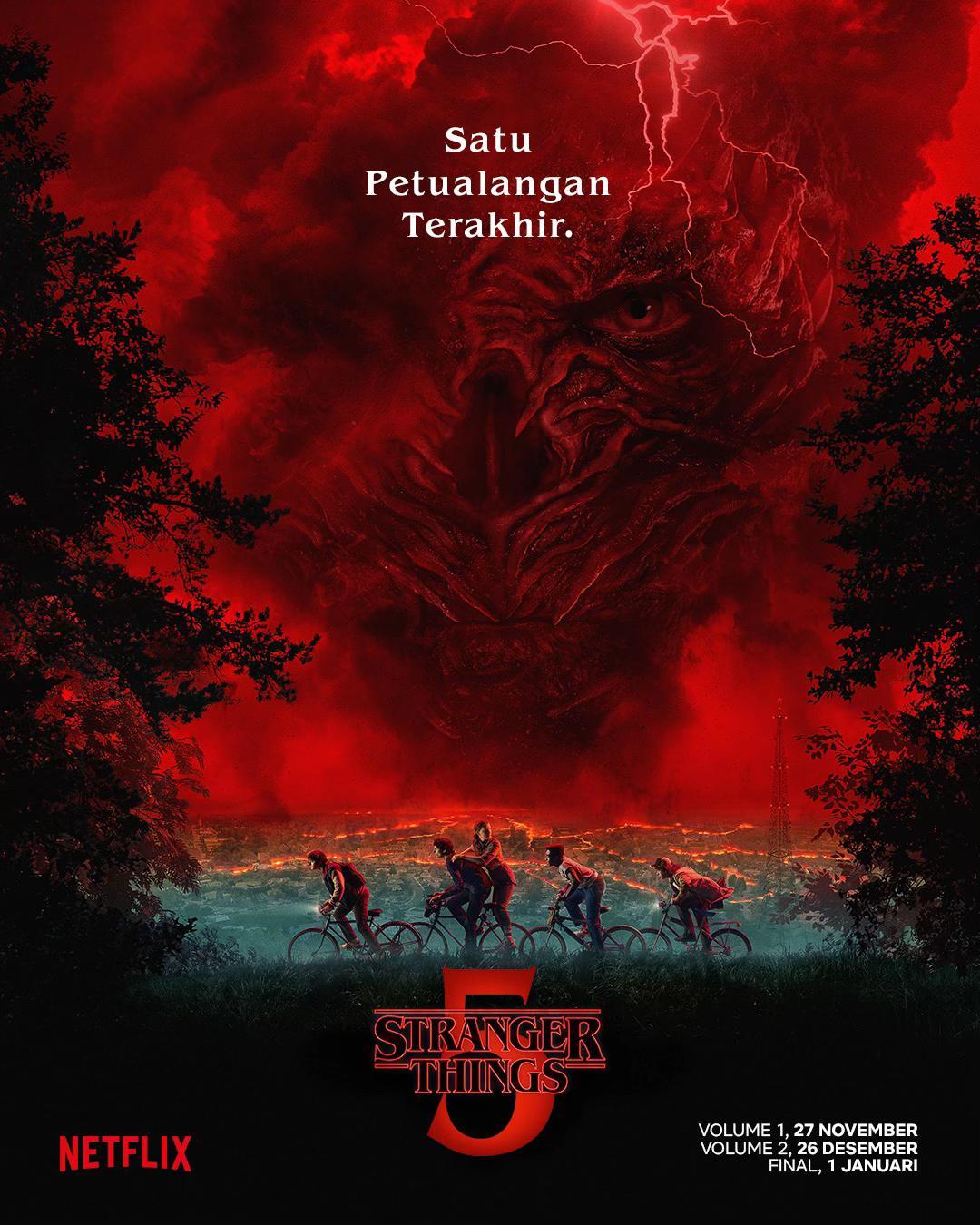 POSTER STRANGER THINGS 5 - Poster Stranger Things 5 yang dirilis Netflix, Rabu (16/7/2025).
