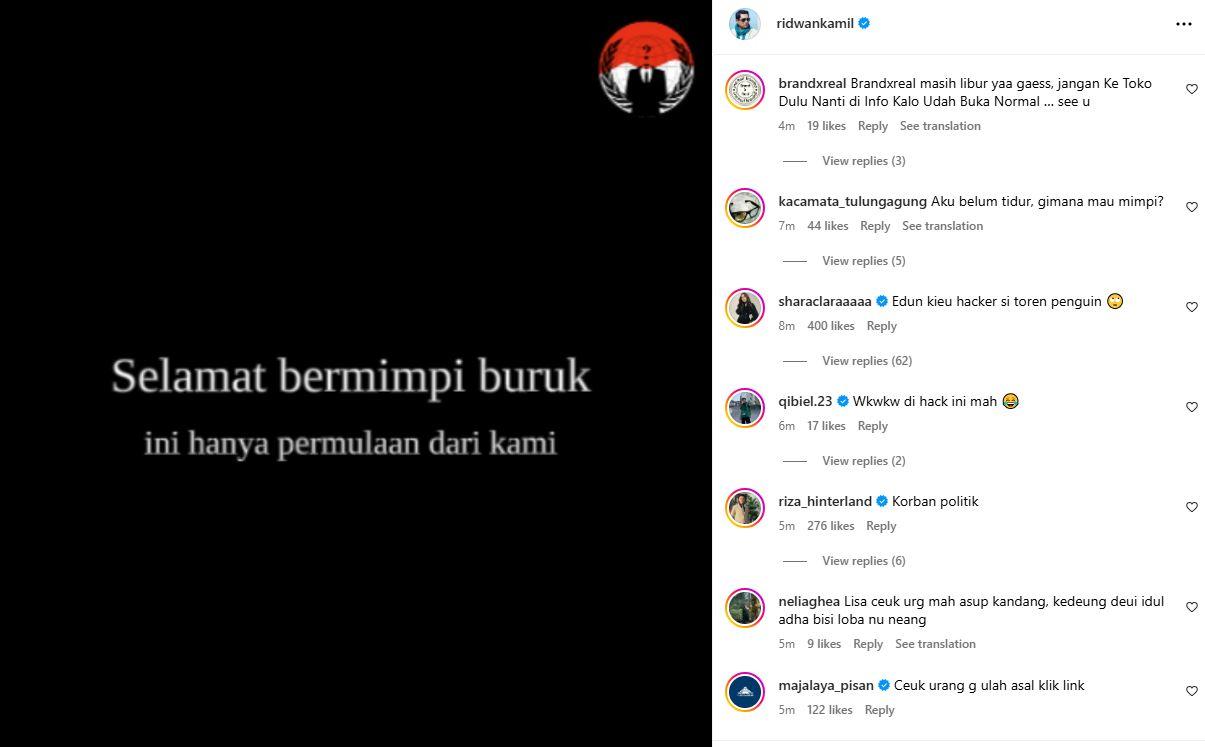 UNGGAHAN INSTAGRAM RK - Tangkap layar unggahan terbaru di akun Instagram Ridwan Kamil, Jumat (11/4/2025).