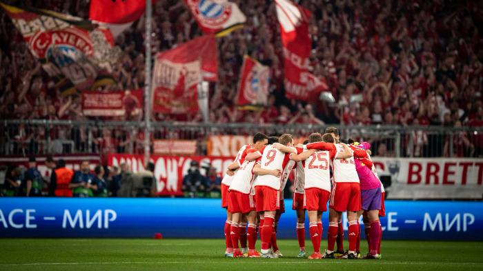 Aksi pemain Bayern Munchen saat melawan Real Madrid pada leg pertama babak semifinal Liga Champions di Allianz Arena, Rabu (1/5/2024) dini hari WIB.