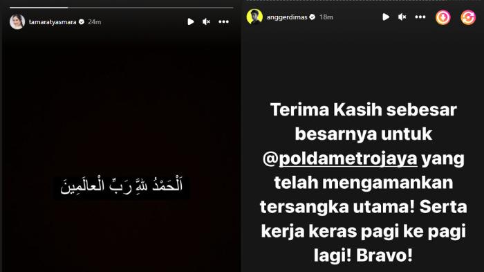 postingan Tamara Tyasmara dan Angger Dimas, usai YA ditangkap hingga ditetapkan tersangka