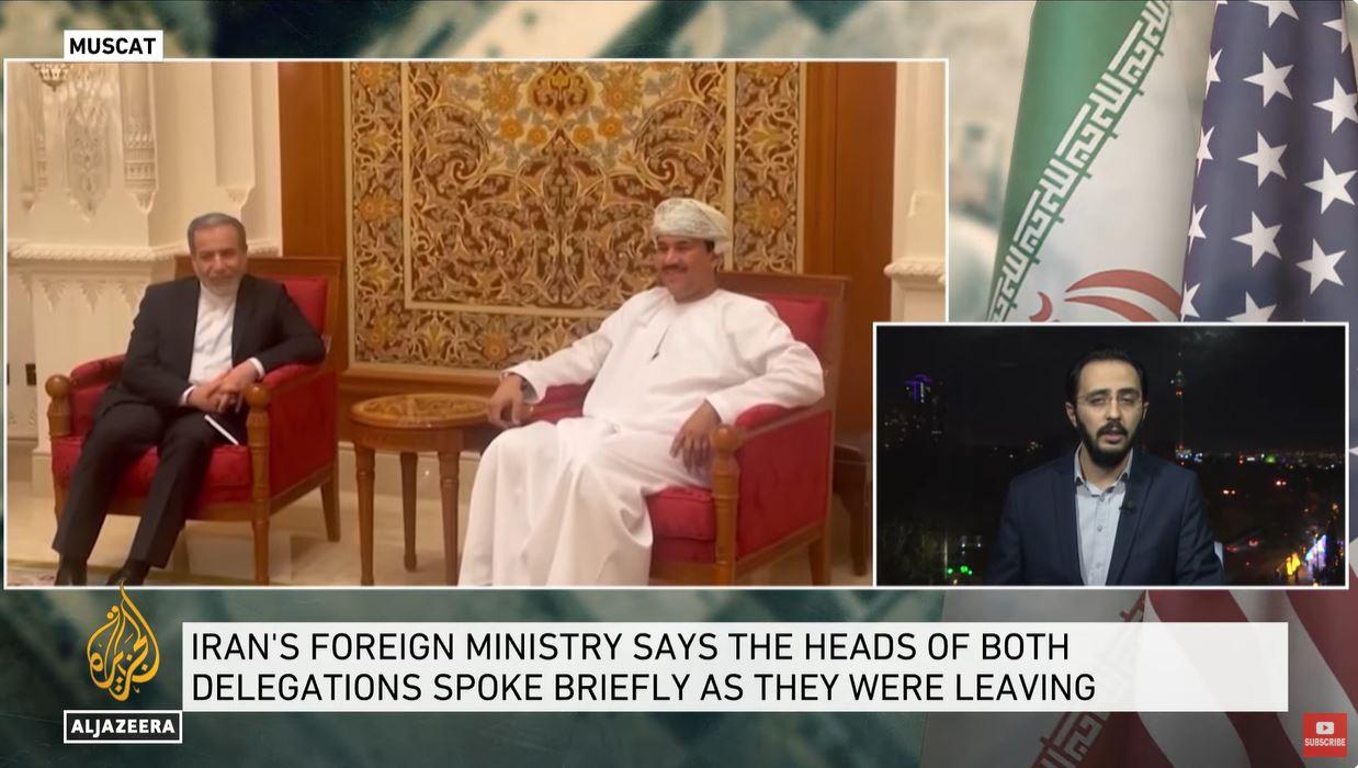PROGRAM NUKLIR IRAN - Tangkap layar Al Jazeera English 13 April 2025, memperlihatkan Menteri Luar Negeri Iran Abbas Araghchi dalam sebuah perundingan tidak langsung mengenai program nuklir Iran di Muscat, Oman pada Sabtu (12/4/2025). Pembicaraan tidak langsung antara Teheran dan Washington berakhir di Muscat, dan kedua pihak sepakat untuk melanjutkan pembicaraan minggu depan.