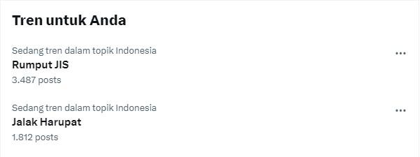 Rumput JIS trending di media sosial X