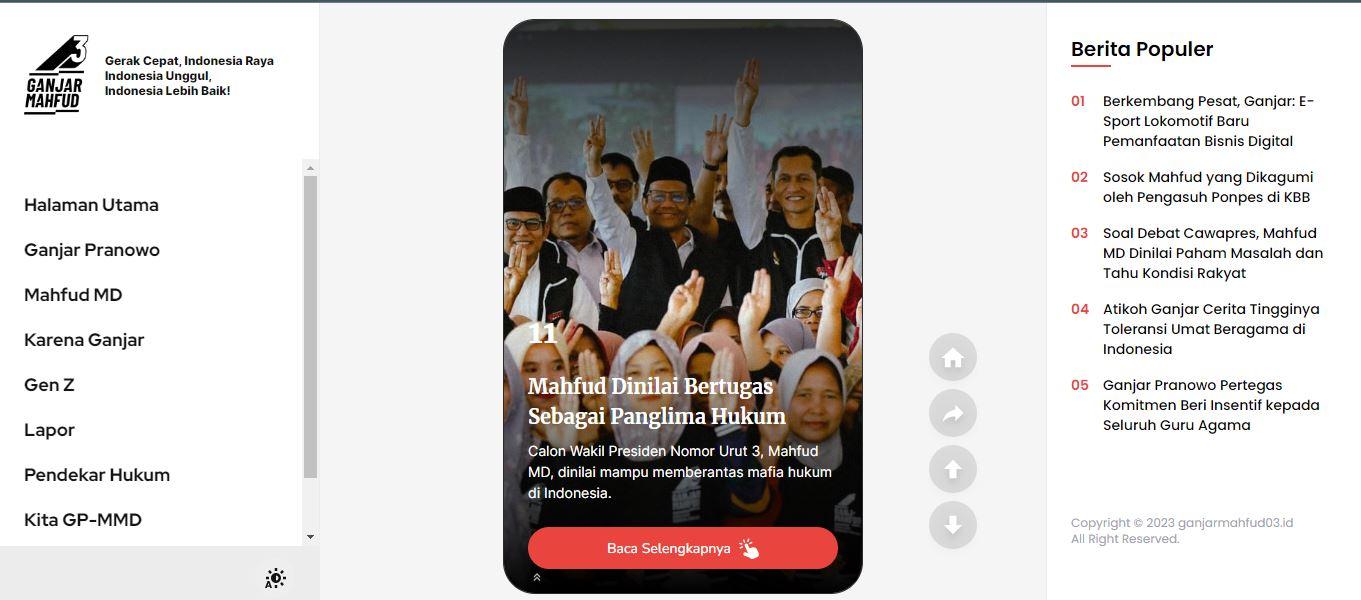 Website Ganjar-Mahfud