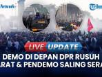 Demo di Depan DPR Ricuh, Pelajar Bawa Bambu Dipukul Mundur Polisi dengan Gas Air Mata