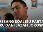 Kaesang Buka Suara soal ''Partai Biru'', Tegaskan Tak Ada Friksi dengan SBY