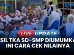 Hasil TKA SD-SMP Diumumkan Hari Ini Pukul 13.00 WIB, Ini Cara Cek Nilainya