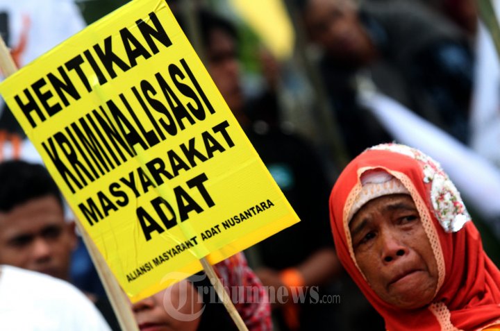 Aliansi Masyarakat Adat Nusantara Demo di Istana Merdeka, Foto 3