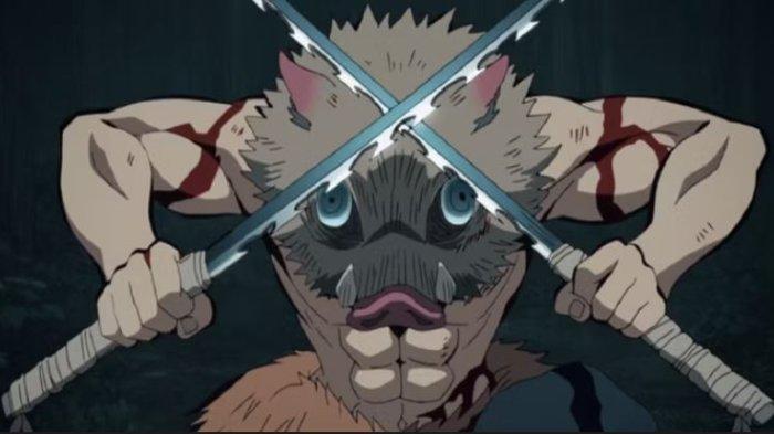 14 Warna Pedang Pembasmi Iblis Paling Terkenal di Demon Slayer: Ada Milik Sanemi hingga Tanjiro. 
Inosuke Hashibira dalam Demon Slayer