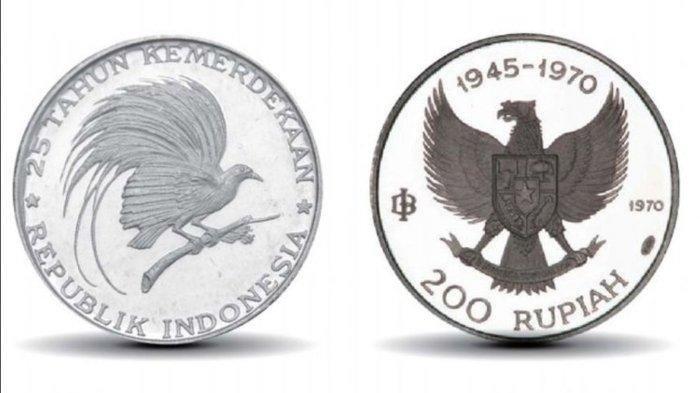 42 Uang Rupiah yang Tidak Berlaku Lagi, Ada Uang Kertas  Rp 10.000 Hingga Uang Logam Seribuan.
Uang Rupiah Khusus Seri 25 Edisi Peringatan Kemerdekaan Republik Indonesia TE 1970 pecahan Rp 200 - Inilah daftar 42 uang Rupiah yang sudah tidak berlaku dan harus ditukarkan ke bank.