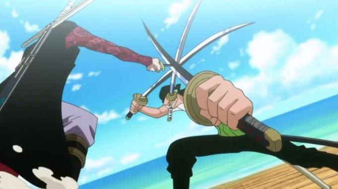 7 Pedang Zoro dalam Serial One Piece, Gagang Ungu Disebut Jadi Pedang Terkuat yang Dimiliki Marimo. Mihawk telah menghancurkan dua bilah pedang yang tidak disebutkan namanya yang dibawa Zoro di East Blue