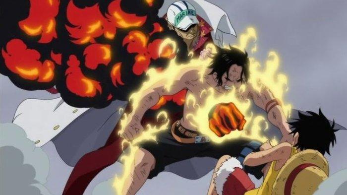 Akainu vs Ace dalam One Piece