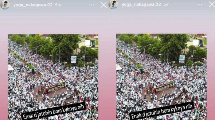 Yoga Pratama sempat mengunggah postingan nyinyir untuk masa bela Palestina