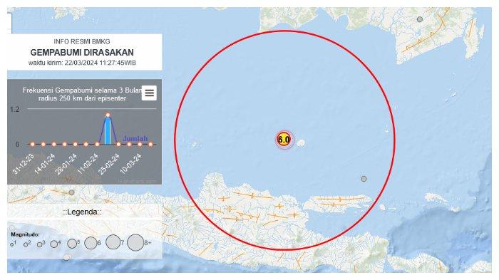 Gempa Bumi magnitudo 6.0 mengguncang Tuban, Jawa Timur