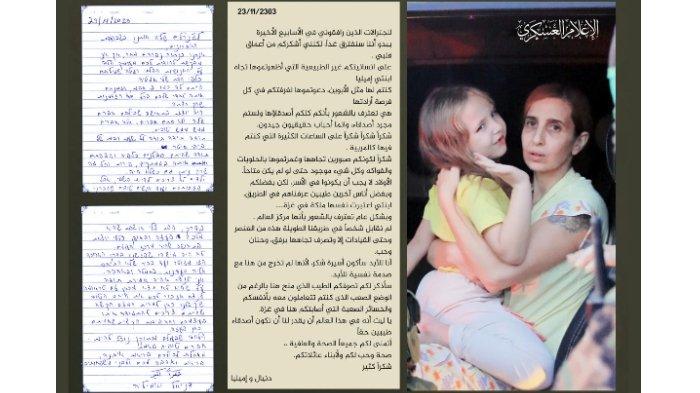 ISI Surat Ibu Asal Israel Ucapkan Terima Kasih ke Hamas Sudah Pelakukan Anaknya Seperti Ratu
