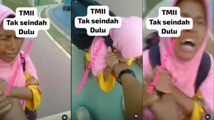 KEJAM Satpam TMII Bentak Ibu Pedagang sampai Nangis Ketakutan, Tarik Tas Sampai Jatuh Terduduk