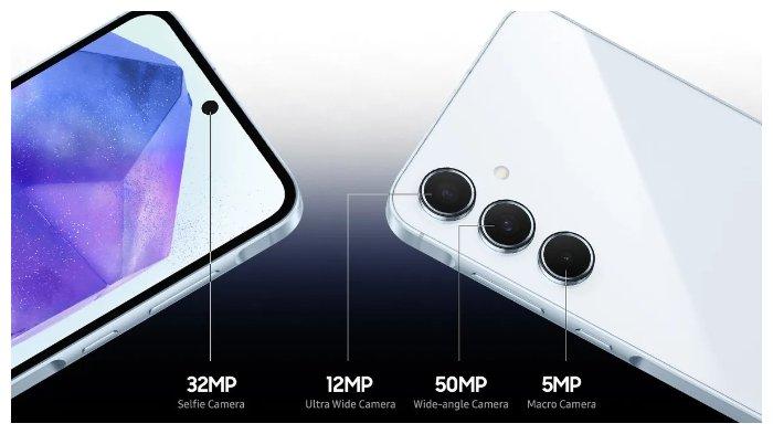 Samsung Galaxy A55 5G memiliki tiga kamera belakang dengan sensor utama 50 MP