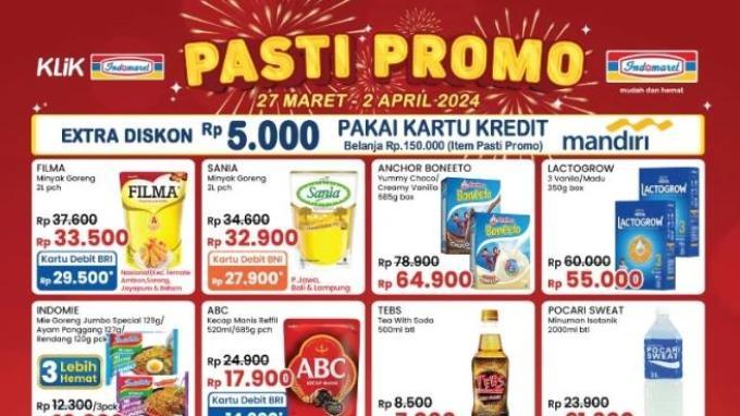 Katalog Promo Indomaret sampai 2 April 2024: So Klin Pewangi Rp8.900, Minyak Goreng 2L Rp27.900