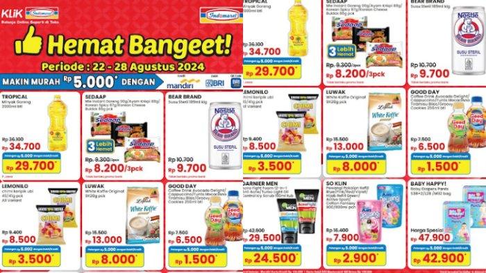 Katalog Promo JSM Indomaret 23-25 Agustus 2024: Minyak Goreng 2L Rp 34.700, Pakai Kartu Rp 29.700