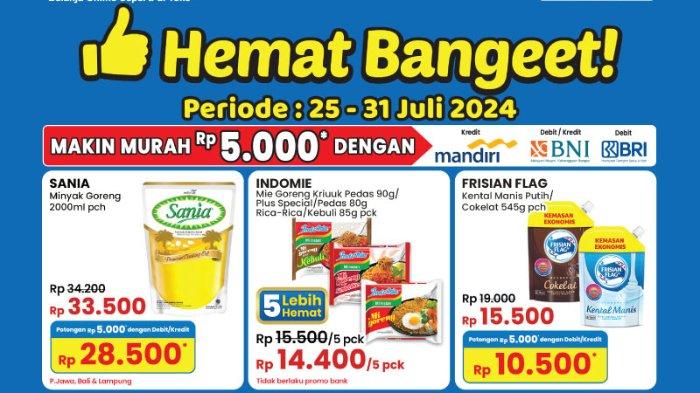 Katalog Promo JSM Indomaret 26-29 Juli 2024: Minyak Goreng Sania 2L Rp 33.500, Pakai Debit Rp 28.500