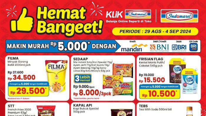 Katalog Promo JSM Indomaret 30 Agustus-1 September 2024: Minyak Goreng 2L Rp 29.500, Tebs Rp 1.900