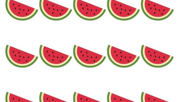 Ilustrasi emoji buah semangka.