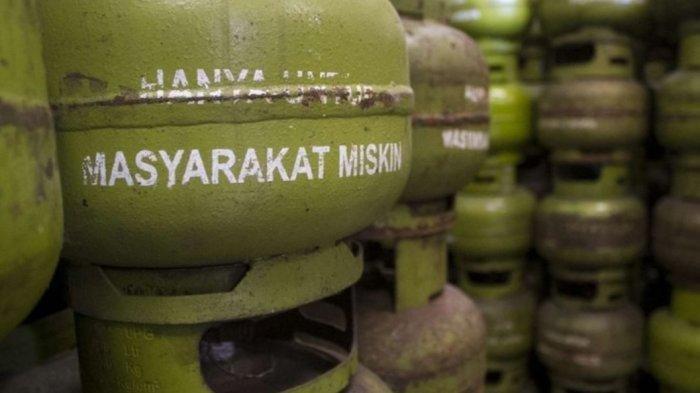 Tabung gas berukuran 3kg (subsidi) atau disebut gas melon