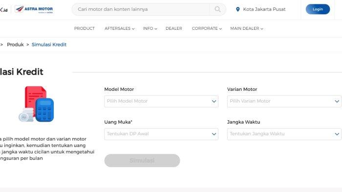 Layar Simulasi Kredit Situs Motorku X