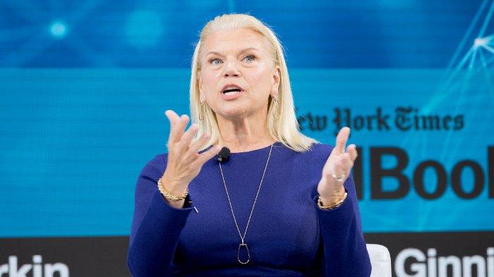 Ginni Rometty, Ketua, Presiden dan CEO, IBM berbicara di atas panggung di New York Times Dealbook 2019 pada 06 November 2019 di New York City. Mike Cohen/Getty Images untuk The New York Times/AFP