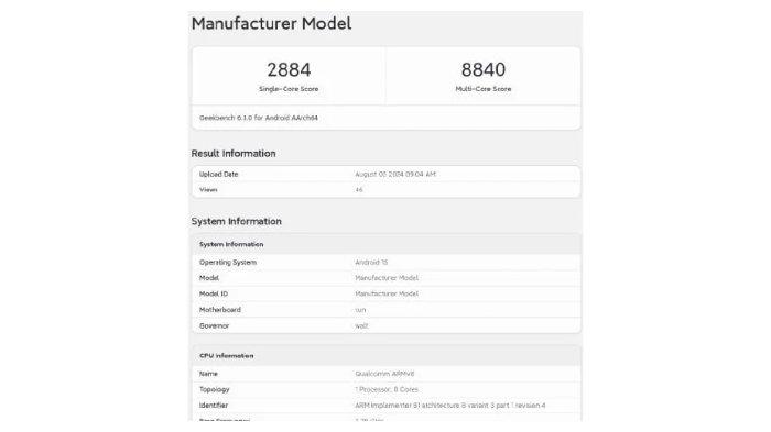 Hasil pengujian chipset Snapdragon 8 Gen 4