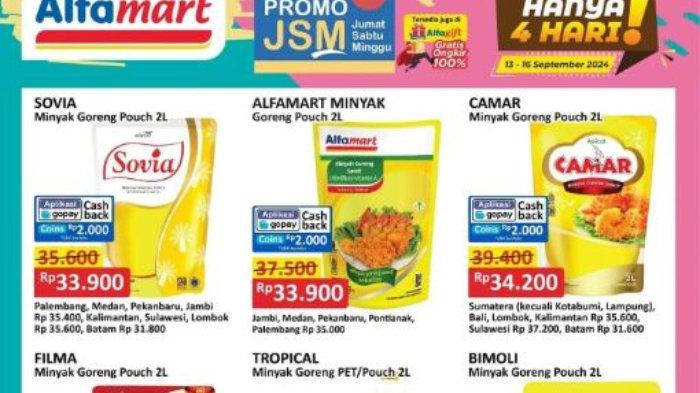 Promo JSM Alfamart Jumat 13 September 2024 Minyak Goreng 2L Rp 33.900, Detergen Rinso Ungu Rp19.900