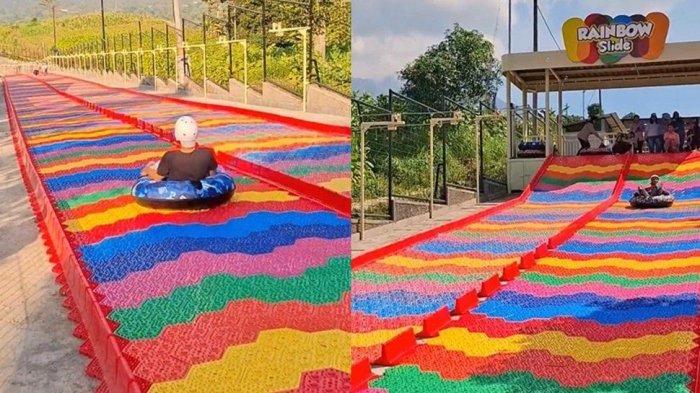 Wahana Rainbow Slide yang berada di Cepogo Cheese Park.