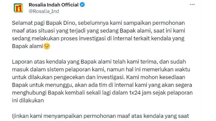 Respons dari Rosalia Indah