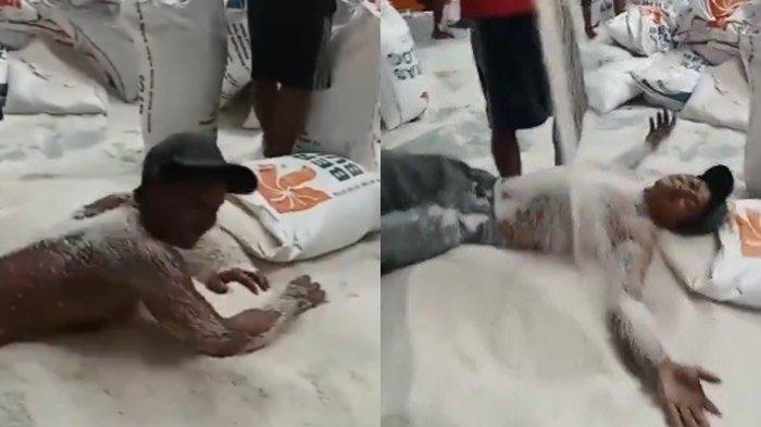 Sosok Isam,  Pria yang Viral Mandi Beras Bulog, Kini Dipecat Kepala Bulog, Begini Nasibnya Sekarang