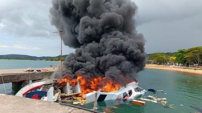 TERBAKAR: Speedboat Cagub Benny Laos terbakar pada Sabtu (12/10/2024)