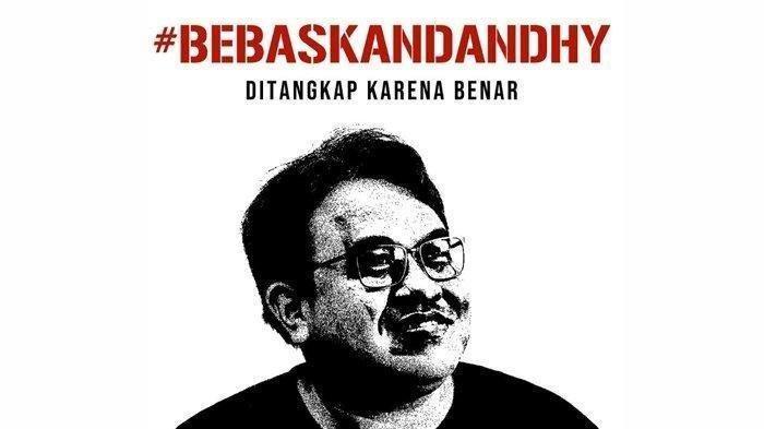 Gambar dan tagar  #BebaskanDandhy yang sempat menjadi trending topik di X (dulu Twitter) Indonesia, saat Dandhy Laksono ditangkap polisi beberapa waktu lalu. Dandhy kembali membuat geger dengan merilis film Dirty Vote, yang membahas kecurangan Pemilu 2024, khususnya pada pemilihan presiden.