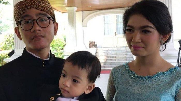 Gibran Rakabumin Raka bersama sang Istri, Selvi Ananda Putri dan sang putra, Jan Ethes Srinarendra